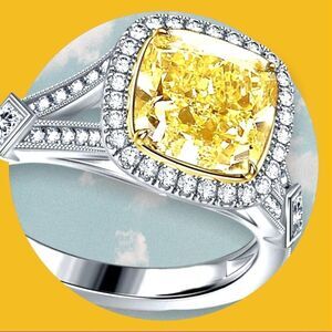 STUNNING 3.98 CTTW 18KT WHITE GOLD CITRINE ENGAGEMENT RING SIZES 6,8,9,10
